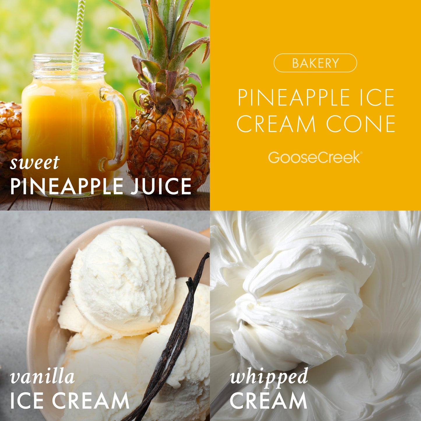 Pineapple Ice Cream Cone 3-Wick Candle